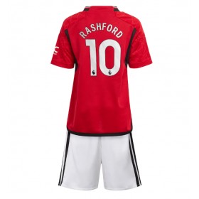 Baby Fußballbekleidung Manchester United Marcus Rashford #10 Heimtrikot 2023-24 Kurzarm (+ kurze hosen)